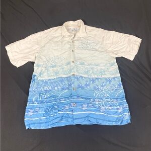 Tommy Bahama Mens White/Blue Short Sleeve Button Up Shirt Size M